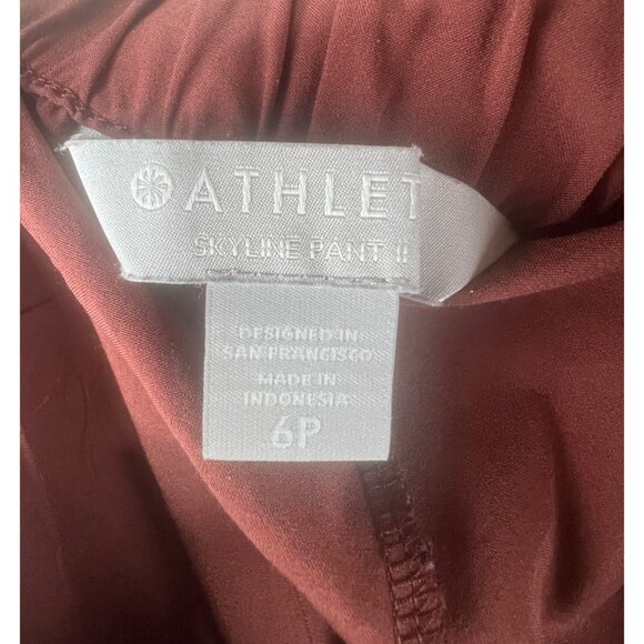 Athleta Skyline Pant II Reddish-Brown Tapered Fit With Tie Waist Size 6P - Picture 6 of 15